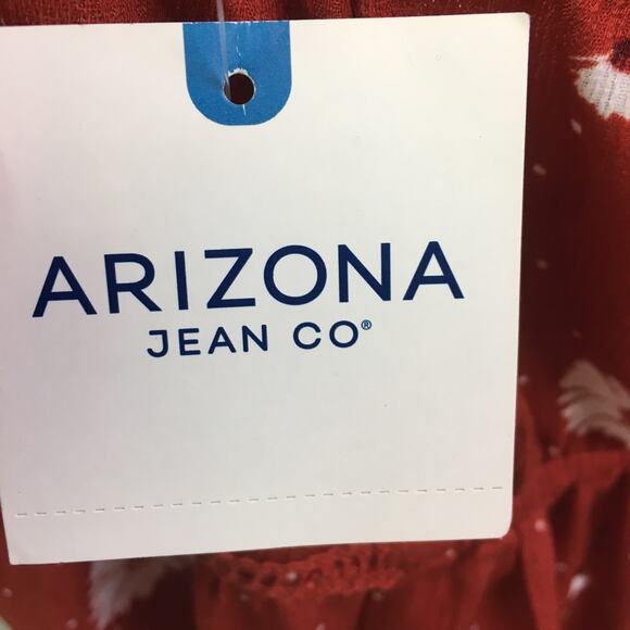 Arizona Jean Co Floral Sundress Rust White Large - Picture 11 of 12
